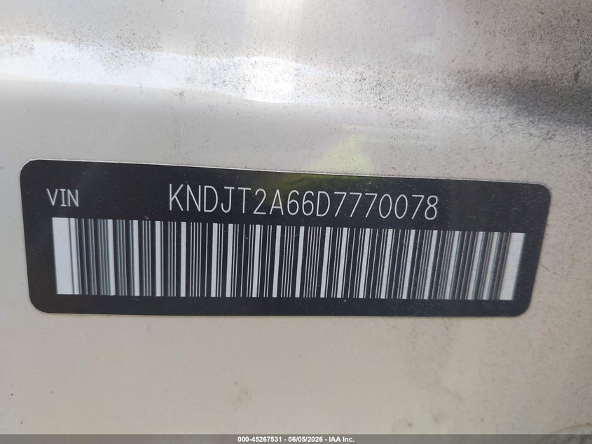 2013 Kia Soul VIN KNDJT2A66D7770078 IAAI salvage auction — FRONT END, Salvage (North Carolina), sold $250 on 2026-07-23 (photo 9)