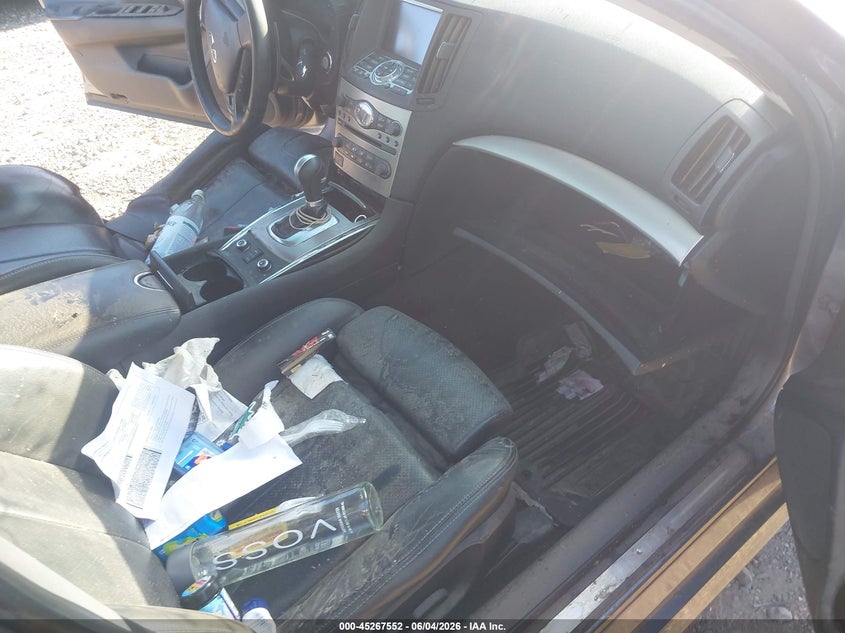 2013 Infiniti G VIN JN1CV6AR6DM755136 IAAI salvage auction — WATER/FLOOD, Salvage Title, sold $25 on 2026-07-28 (photo 5)