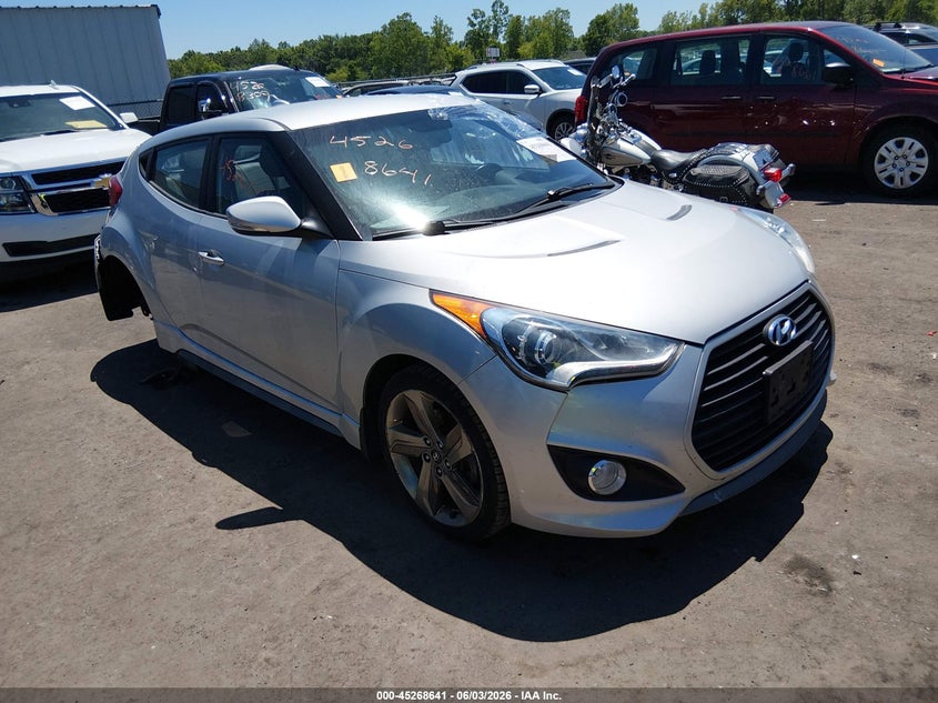 2014 Hyundai Veloster VIN KMHTC6AE9EU195562 IAAI salvage auction — SIDE, Salvage (Ohio), sold $825 on 2026-07-28 (photo 1)