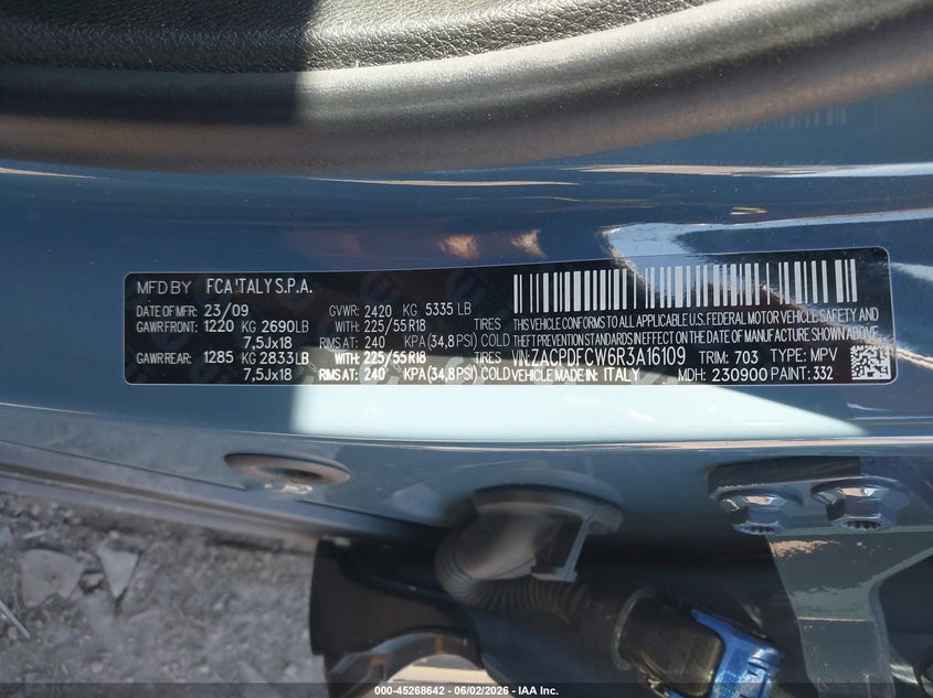 2024 Dodge Hornet VIN ZACPDFCW6R3A16109 IAAI salvage auction — FRONT END, Salvage Title, sold $5,650 on 2026-07-15 (photo 9)