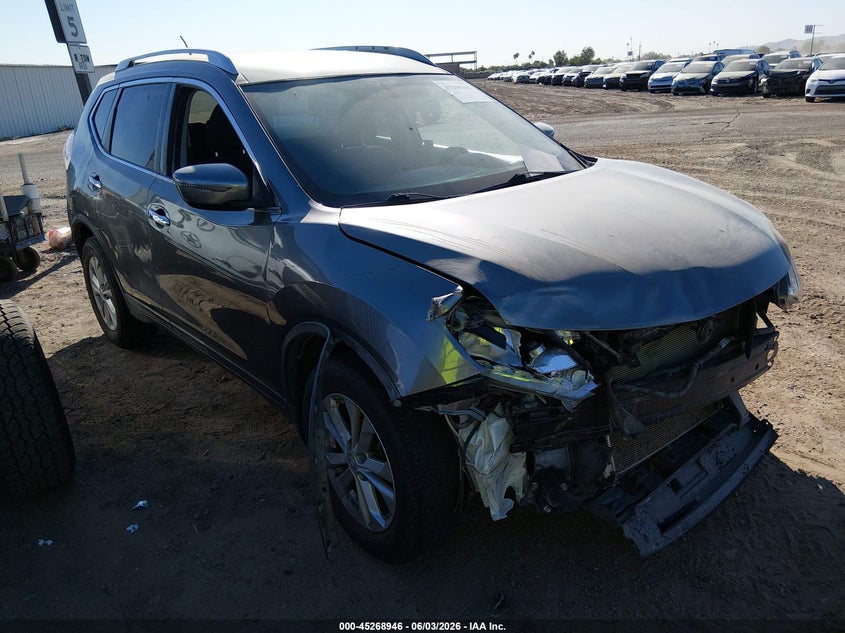 2016 Nissan Rogue VIN KNMAT2MT9GP687363 IAAI salvage auction — FRONT END, Salvage (Arizona), sold $2,025 on 2026-07-07 (photo 1)