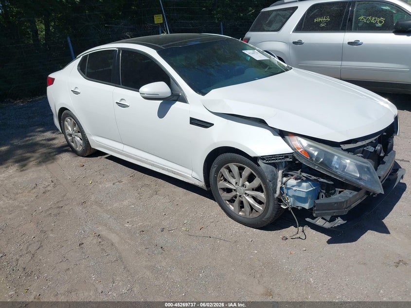 2015 Kia Optima VIN 5XXGN4A77FG464560 IAAI salvage auction — FRONT END, Salvage (Indiana), sold $300 on 2026-07-22 (photo 1)
