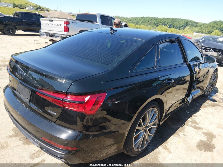2023 Audi A6 VIN WAUL2BF28PN012838 IAAI salvage auction — RIGHT SIDE, Salvage Title, sold $9,700 on 2026-07-29 (photo 4)