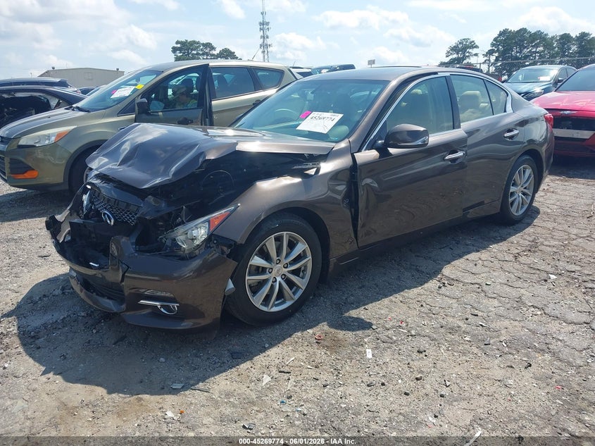 2015 Infiniti Q50 VIN JN1BV7AP7FM351930 IAAI salvage auction — FRONT END, Salvage Title, sold $2,250 on 2026-07-08 (photo 2)