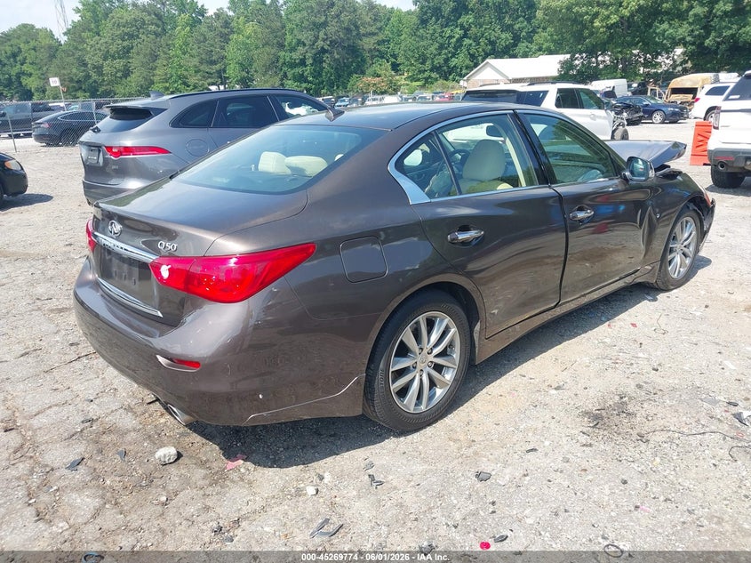 2015 Infiniti Q50 VIN JN1BV7AP7FM351930 IAAI salvage auction — FRONT END, Salvage Title, sold $2,250 on 2026-07-08 (photo 4)