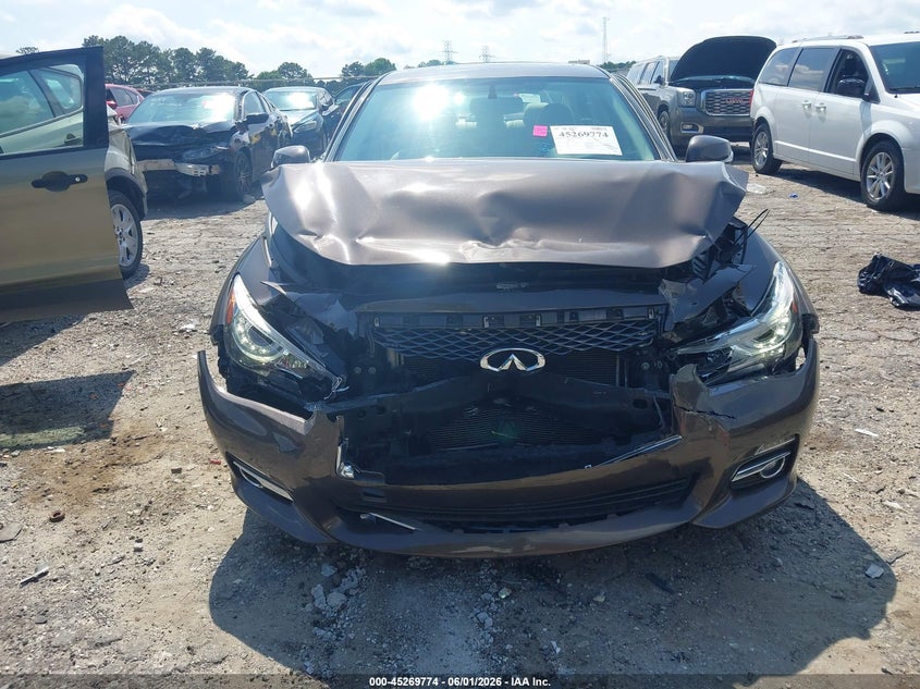 2015 Infiniti Q50 VIN JN1BV7AP7FM351930 IAAI salvage auction — FRONT END, Salvage Title, sold $2,250 on 2026-07-08 (photo 6)