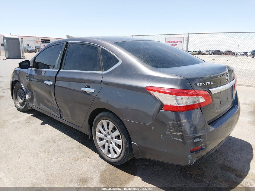 2013 Nissan Sentra VIN 3N1AB7AP8DL798887 IAAI salvage auction — FRONT & REAR, Salvage Title, sold $375 on 2026-07-22 (photo 3)