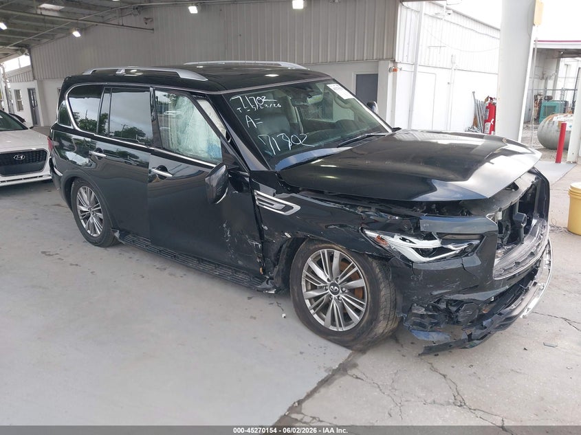 2020 Infiniti Qx80 VIN JN8AZ2NF4L9702409 IAAI salvage auction — RIGHT SIDE, Salvage Title, sold $3,300 on 2026-07-08 (photo 1)