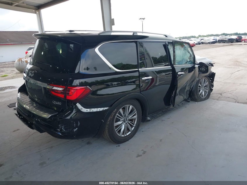 2020 Infiniti Qx80 VIN JN8AZ2NF4L9702409 IAAI salvage auction — RIGHT SIDE, Salvage Title, sold $3,300 on 2026-07-08 (photo 4)