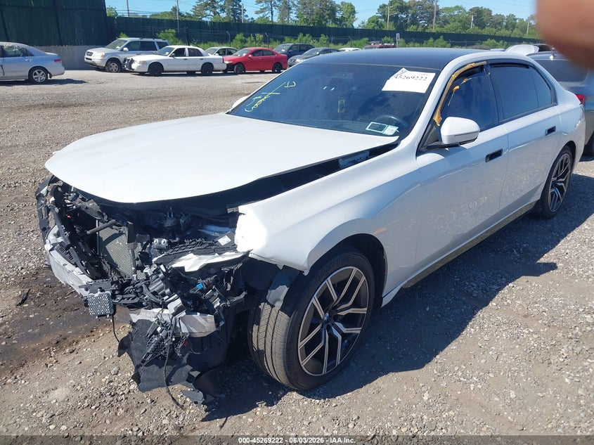 2024 BMW I7 VIN WBY43EJ08RCS32862 IAAI salvage auction — FRONT END, Salvage Title, sold $25 on 2026-07-30 (photo 2)