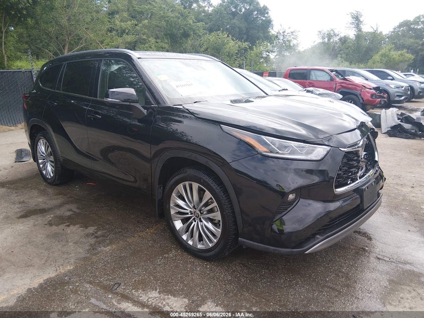 2024 Toyota Highlander VIN 5TDKDRBH1RS537474 IAAI salvage auction — LEFT FRONT, Salvage Title, sold $19,575 on 2026-07-24 (photo 1)