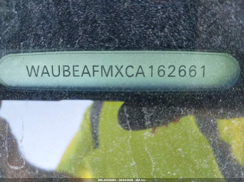 2012 Audi A3 VIN WAUBEAFMXCA162661 IAAI salvage auction — NORMAL WEAR, Original (Maine), sold $325 on 2026-07-27 (photo 9)