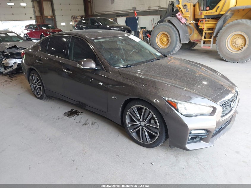 2016 Infiniti Q50 VIN JN1EV7AR7GM343178 IAAI salvage auction — LEFT SIDE, Salvage Title, sold $25 on 2026-07-22 (photo 1)
