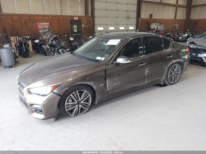 2016 Infiniti Q50 VIN JN1EV7AR7GM343178 IAAI salvage auction — LEFT SIDE, Salvage Title, sold $25 on 2026-07-22 (photo 2)