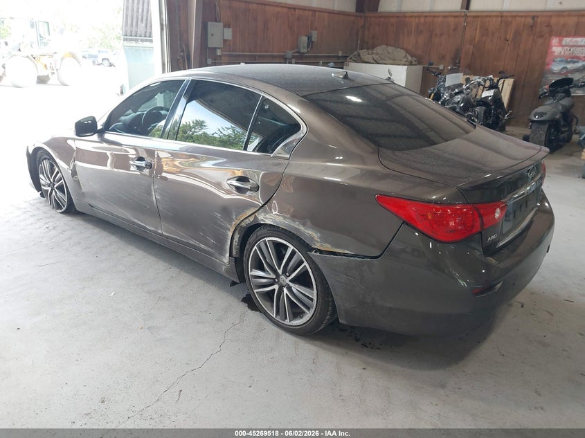 2016 Infiniti Q50 VIN JN1EV7AR7GM343178 IAAI salvage auction — LEFT SIDE, Salvage Title, sold $25 on 2026-07-22 (photo 3)