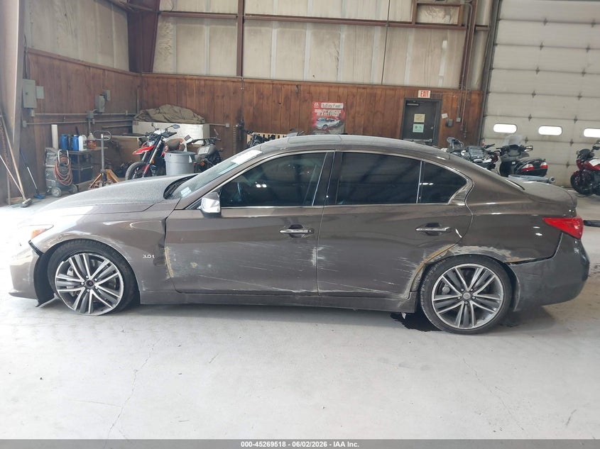 2016 Infiniti Q50 VIN JN1EV7AR7GM343178 IAAI salvage auction — LEFT SIDE, Salvage Title, sold $25 on 2026-07-22 (photo 6)