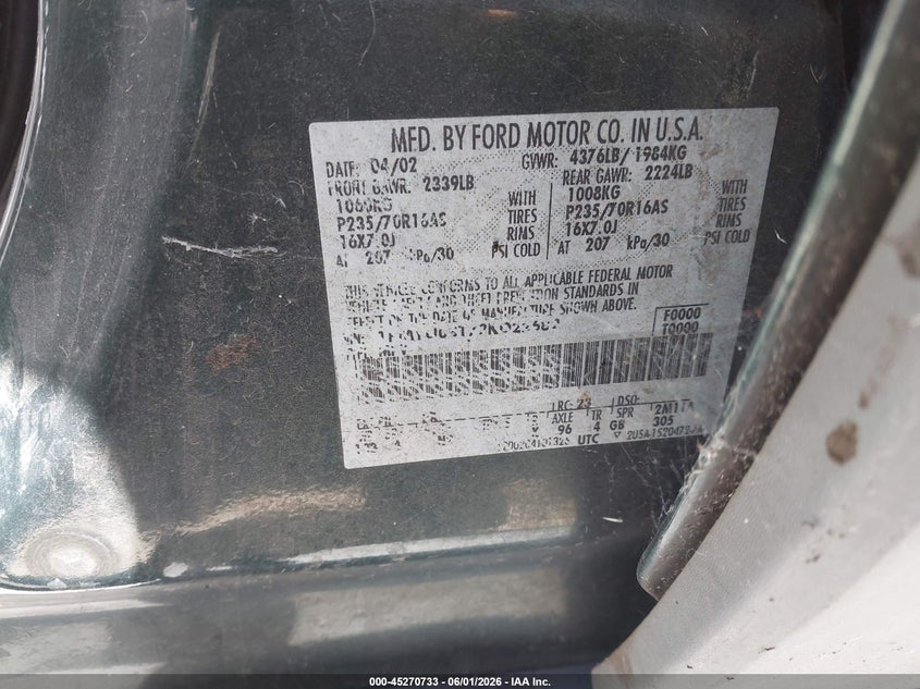 2002 Ford Escape VIN 1FMYU03172KD22682 IAAI salvage auction — NORMAL WEAR, Clear - Dealer Only (California), sold $275 on 2026-07-09 (photo 9)