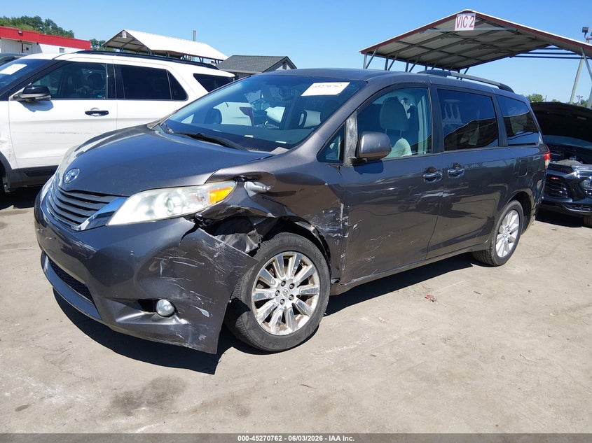 2012 Toyota Sienna VIN 5TDDK3DC8CS036571 IAAI salvage auction — SIDE, Salvage Title, sold $1,450 on 2026-08-02 (photo 2)