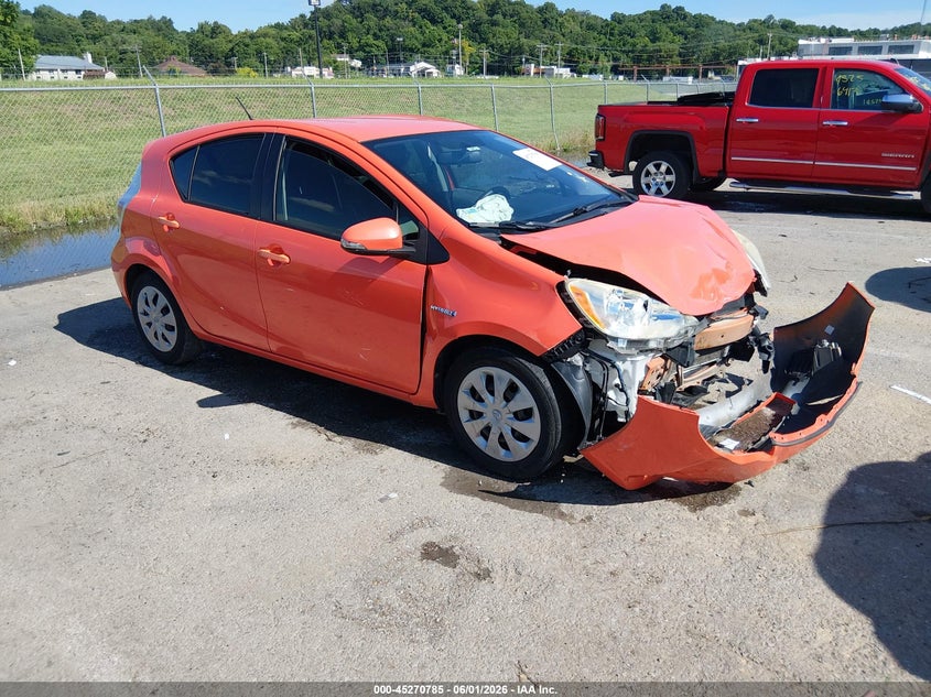 2013 Toyota Prius c VIN JTDKDTB37D1051856 IAAI salvage auction — FRONT END, Salvage Title, sold $450 on 2026-07-21 (photo 1)