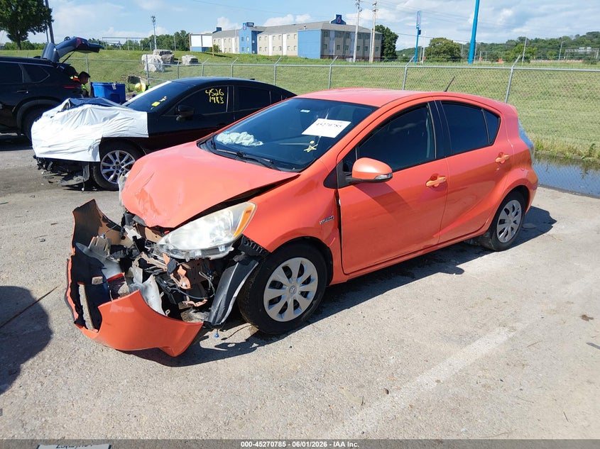 2013 Toyota Prius c VIN JTDKDTB37D1051856 IAAI salvage auction — FRONT END, Salvage Title, sold $450 on 2026-07-21 (photo 2)