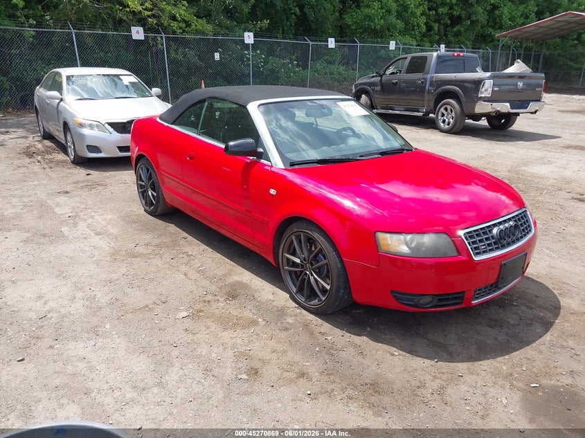 2005 Audi S4 VIN WUARL48H75K902188 IAAI salvage auction — NORMAL WEAR, Clear (Maryland), sold $400 on 2026-07-14 (photo 1)