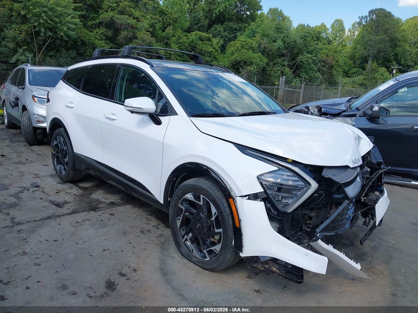2025 Kia Sportage VIN 5XYK5CDF8SG242803 IAAI salvage auction — FRONT END, Salvage Title, sold $9,100 on 2026-07-10 (photo 1)