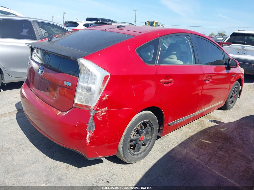 2011 Toyota Prius VIN JTDKN3DU1B0247247 IAAI salvage auction — NORMAL WEAR, Salvage Title - Dealer (California), sold $700 on 2026-07-09 (photo 4)