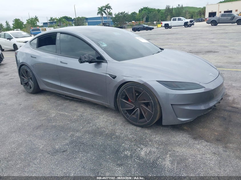 2024 Tesla Model 3 VIN 5YJ3E1ET8RF862713 IAAI salvage auction — SIDE, Salvage Title, sold $15,700 on 2026-09-03 (photo 1)