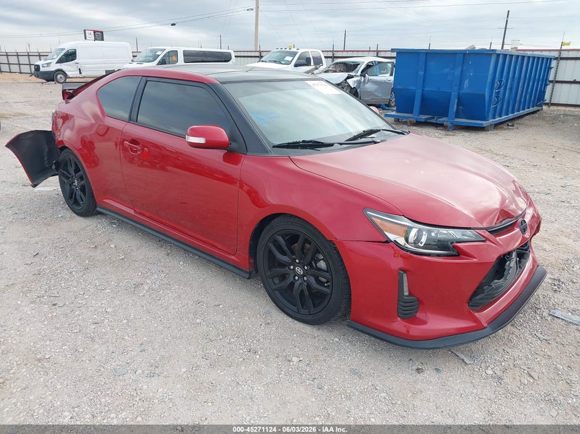 2016 Scion Tc VIN JTKJF5C78GJ026044 IAAI salvage auction — FRONT & REAR, Original (Texas), sold $4,600 on 2026-07-16 (photo 1)