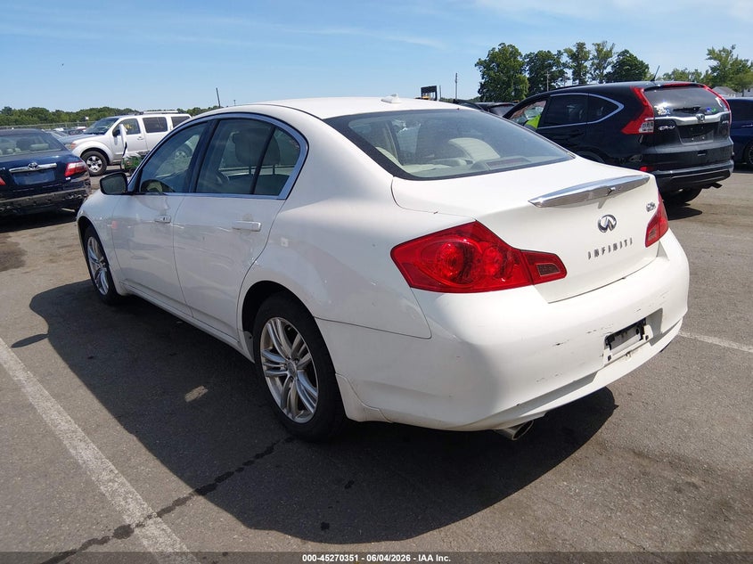 2011 Infiniti G25 VIN JN1DV6AR7BM653846 IAAI salvage auction — FRONT END, Salvage (New Jersey), sold $875 on 2026-07-27 (photo 3)