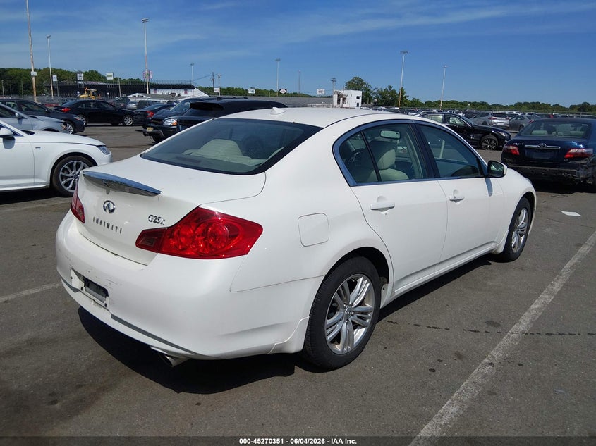 2011 Infiniti G25 VIN JN1DV6AR7BM653846 IAAI salvage auction — FRONT END, Salvage (New Jersey), sold $875 on 2026-07-27 (photo 4)