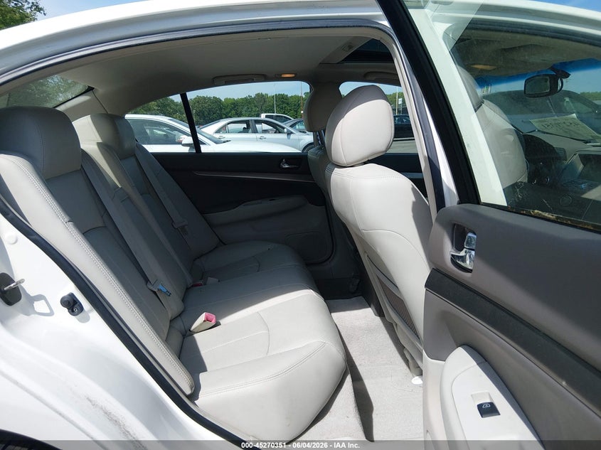 2011 Infiniti G25 VIN JN1DV6AR7BM653846 IAAI salvage auction — FRONT END, Salvage (New Jersey), sold $875 on 2026-07-27 (photo 8)
