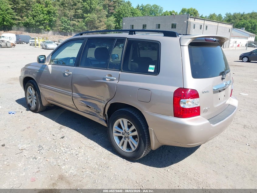 2007 Toyota Highlander VIN JTEEW21A470035413 IAAI salvage auction — LEFT SIDE, Clear (Massachusetts), sold $575 on 2026-07-10 (photo 3)