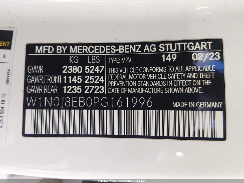 2023 Mercedes-benz Glc VIN W1N0J8EB0PG161996 IAAI salvage auction — FRONT END, Salvage (Illinois), sold $14,300 on 2026-08-21 (photo 9)
