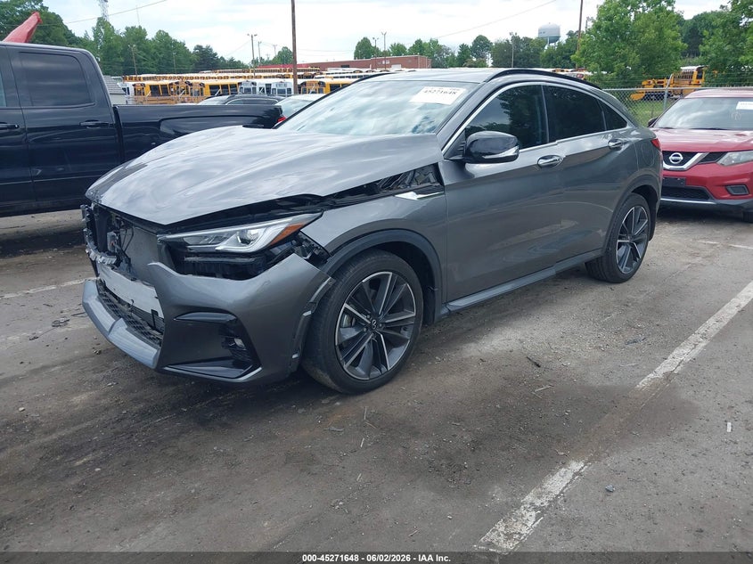 2023 Infiniti Qx55 VIN 3PCAJ5JR1PF112118 IAAI salvage auction — FRONT END, Salvage (North Carolina), sold $11,050 on 2026-08-06 (photo 2)