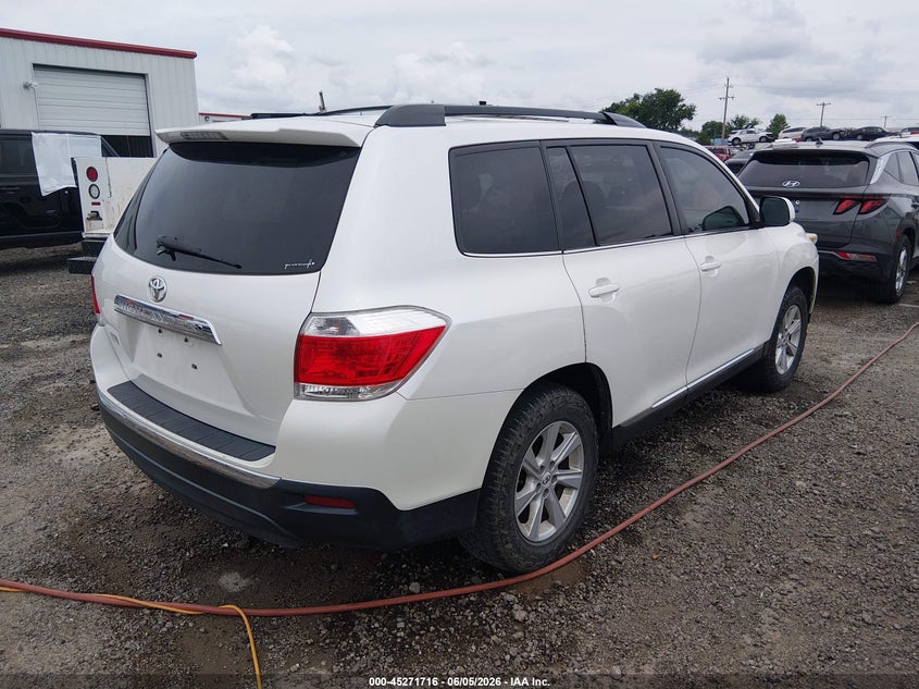 2013 Toyota Highlander VIN 5TDZK3EHXDS089855 IAAI salvage auction — HAIL, Clear (Oklahoma), sold $3,400 on 2026-07-20 (photo 4)