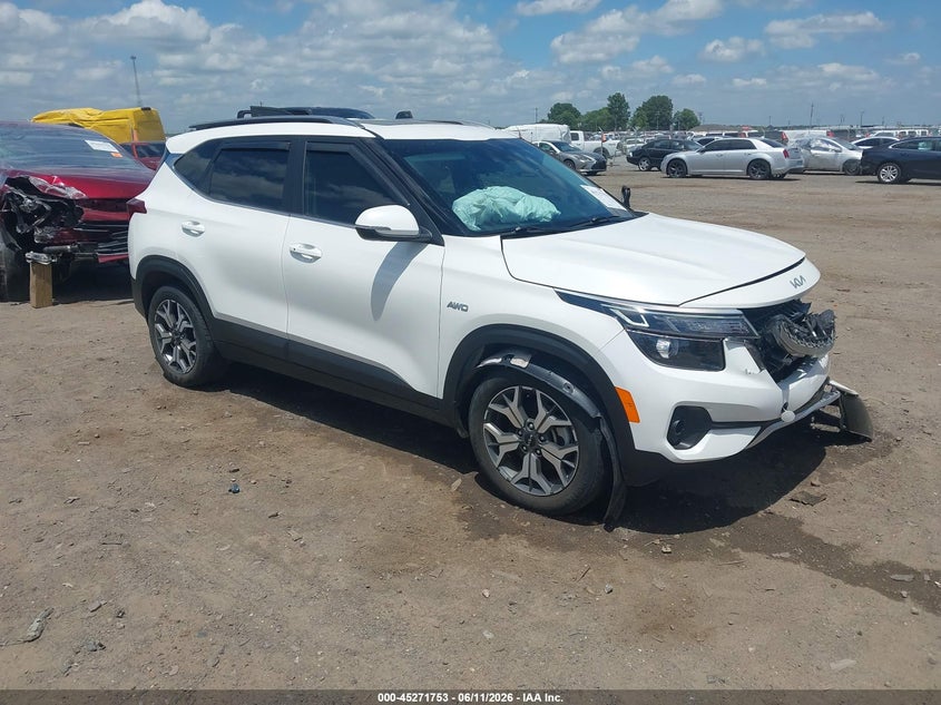2023 Kia Seltos VIN KNDERCAAXP7465553 IAAI salvage auction — FRONT END, Salvage (Arkansas), sold $25 on 2026-07-29 (photo 1)