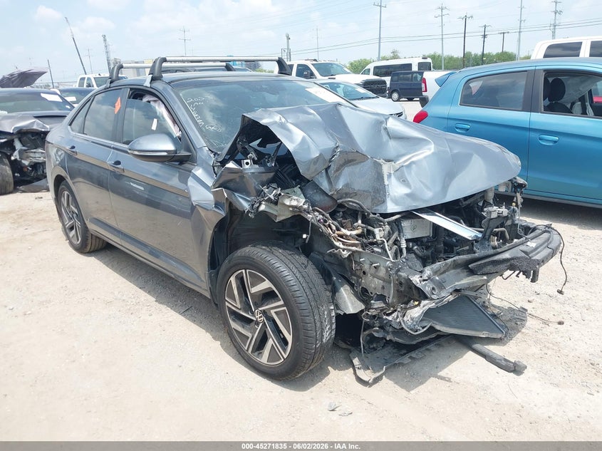 2023 Volkswagen Jetta VIN 3VWGM7BU1PM055878 IAAI salvage auction — FRONT & REAR, Salvage Title, sold $775 on 2026-07-27 (photo 1)