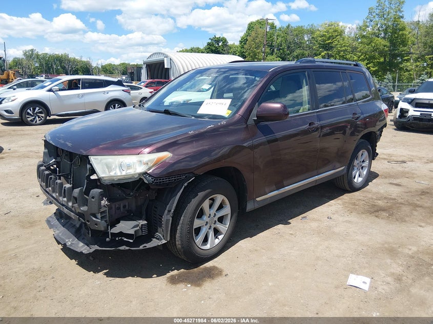 2013 Toyota Highlander VIN 5TDBK3EH4DS211174 IAAI salvage auction — FRONT END, Salvage Title, sold $4,150 on 2026-07-09 (photo 2)