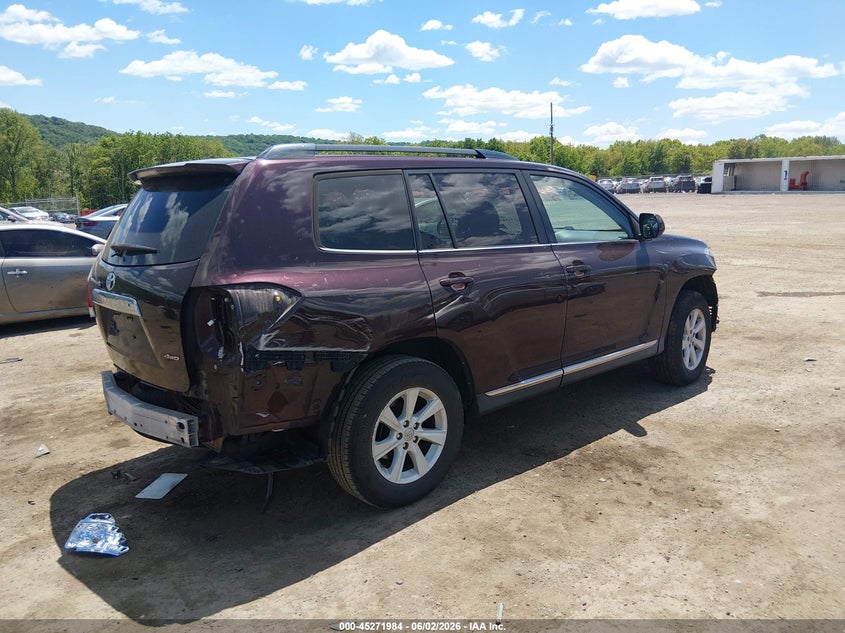 2013 Toyota Highlander VIN 5TDBK3EH4DS211174 IAAI salvage auction — FRONT END, Salvage Title, sold $4,150 on 2026-07-09 (photo 4)