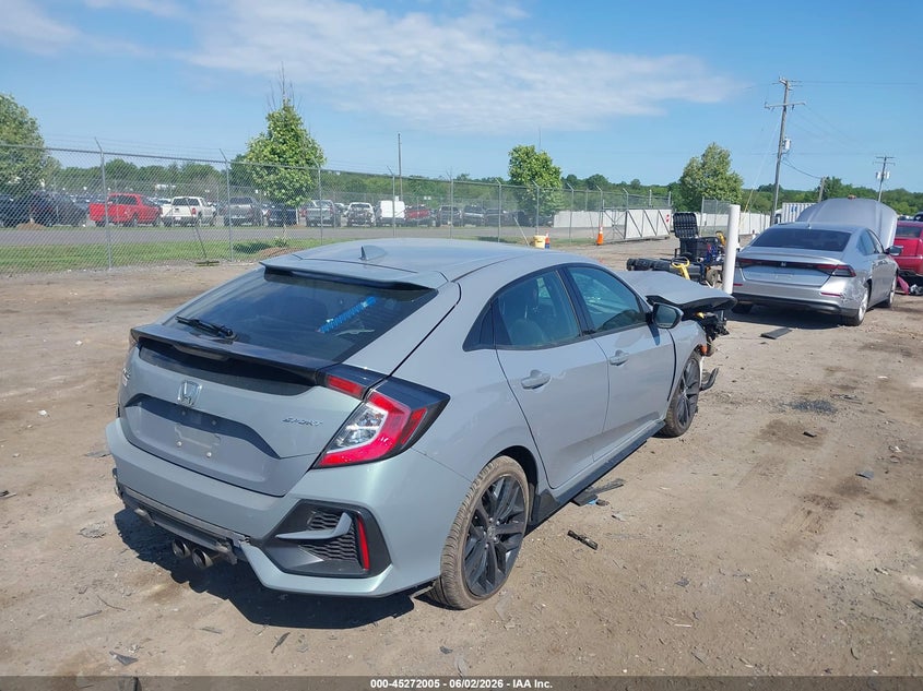2021 Honda Civic VIN SHHFK7H47MU206670 IAAI salvage auction — FRONT END, Salvage Title, sold $2,250 on 2026-07-07 (photo 4)
