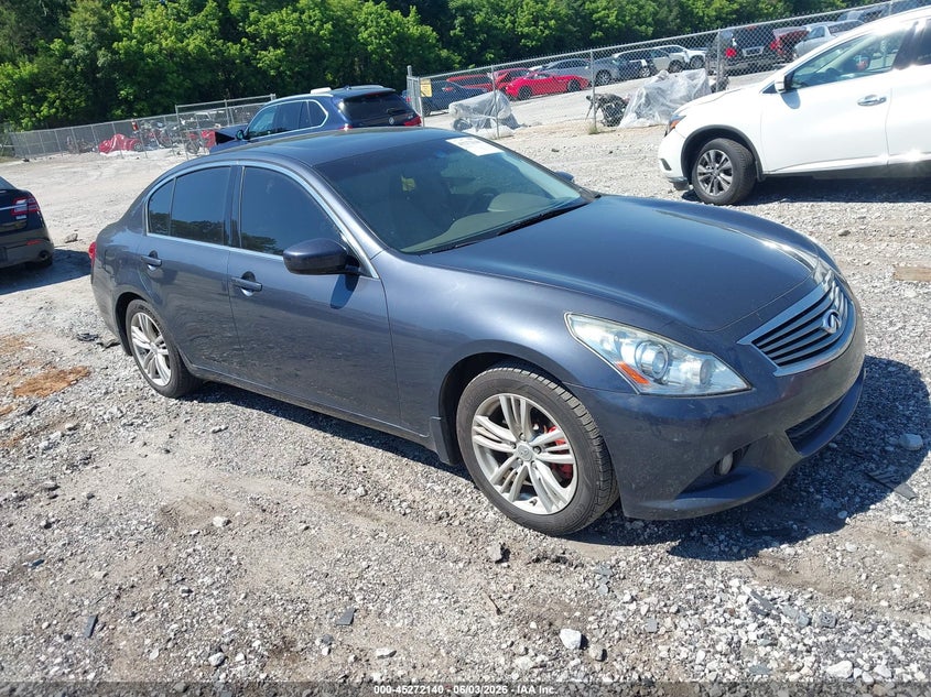 2012 Infiniti G VIN JN1DV6AP2CM810473 IAAI salvage auction — LEFT SIDE, Salvage Title, sold $450 on 2026-07-17 (photo 1)