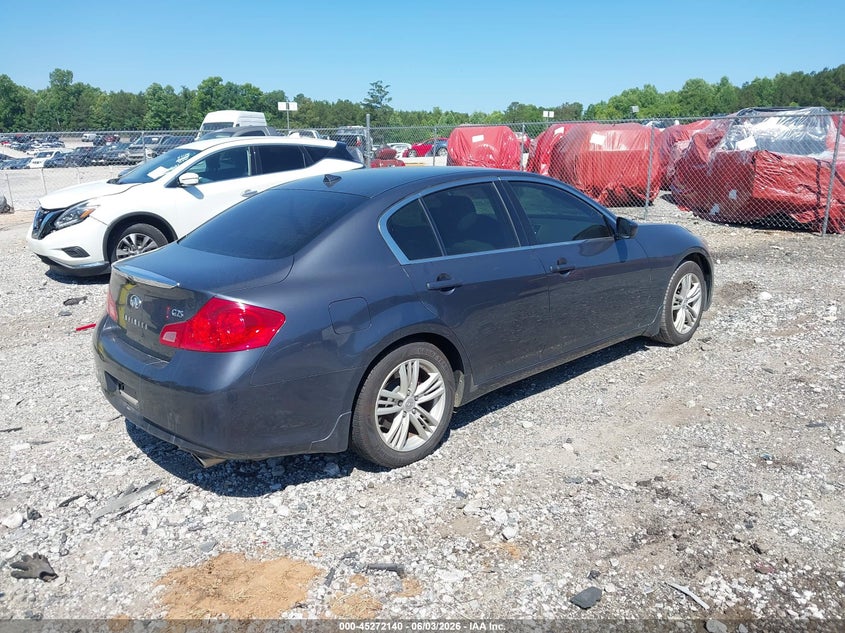 2012 Infiniti G VIN JN1DV6AP2CM810473 IAAI salvage auction — LEFT SIDE, Salvage Title, sold $450 on 2026-07-17 (photo 4)