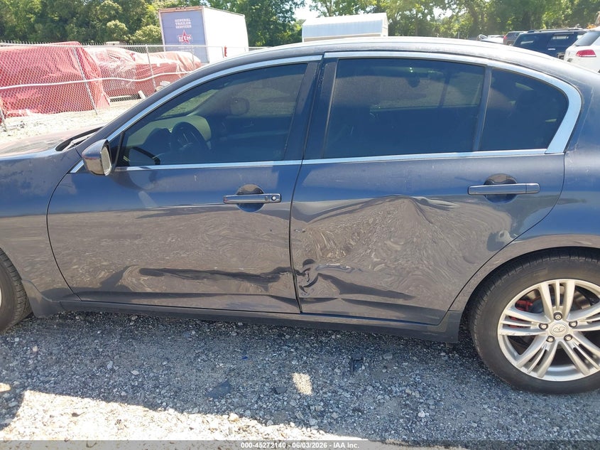 2012 Infiniti G VIN JN1DV6AP2CM810473 IAAI salvage auction — LEFT SIDE, Salvage Title, sold $450 on 2026-07-17 (photo 6)