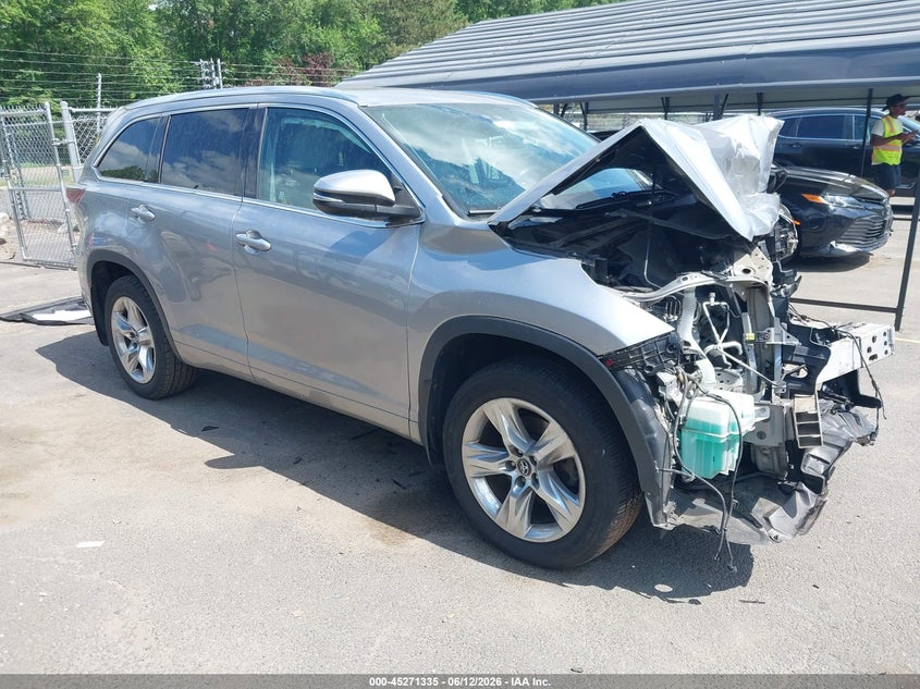 2016 Toyota Highlander VIN 5TDDKRFH7GS346194 IAAI salvage auction — FRONT END, Salvage Title, sold $3,950 on 2026-07-23 (photo 1)