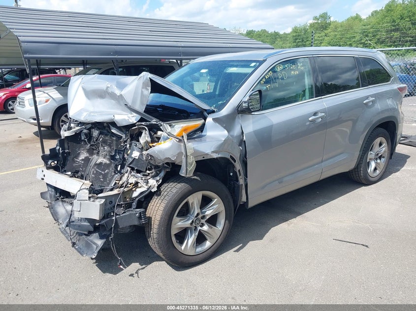 2016 Toyota Highlander VIN 5TDDKRFH7GS346194 IAAI salvage auction — FRONT END, Salvage Title, sold $3,950 on 2026-07-23 (photo 2)