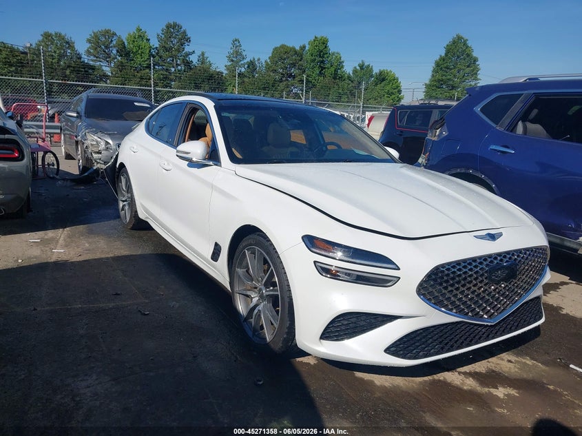 2022 Genesis G70 VIN KMTG34TA7NU091027 IAAI salvage auction — REAR END, Salvage (North Carolina), sold $5,700 on 2026-07-29 (photo 1)