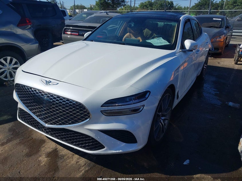 2022 Genesis G70 VIN KMTG34TA7NU091027 IAAI salvage auction — REAR END, Salvage (North Carolina), sold $5,700 on 2026-07-29 (photo 2)