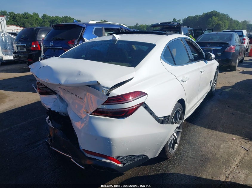 2022 Genesis G70 VIN KMTG34TA7NU091027 IAAI salvage auction — REAR END, Salvage (North Carolina), sold $5,700 on 2026-07-29 (photo 4)