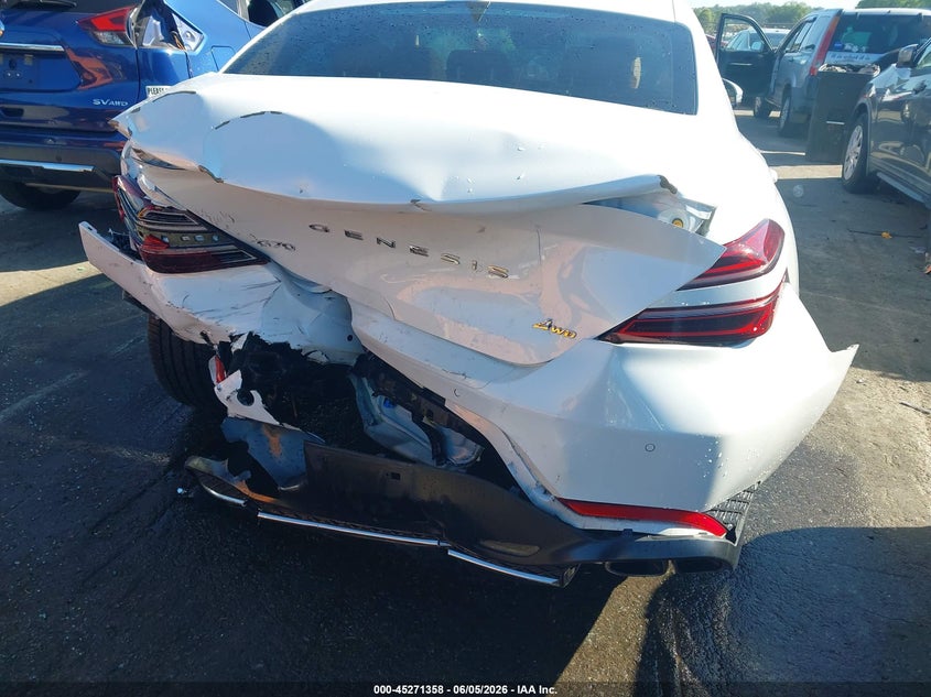 2022 Genesis G70 VIN KMTG34TA7NU091027 IAAI salvage auction — REAR END, Salvage (North Carolina), sold $5,700 on 2026-07-29 (photo 6)